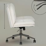 Elle Decor Gracie Criss-Cross Wide Office Chair, Cream - Image 6