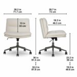 Elle Decor Gracie Criss-Cross Wide Office Chair, Cream - Image 2