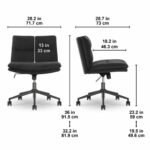 Elle Decor Gracie Criss-Cross Wide Office Chair, Black - Image 2