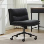 Elle Decor Gracie Criss-Cross Wide Office Chair, Black