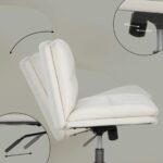 Elle Decor Gracie Criss-Cross Wide Office Chair, Cream - Image 5