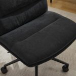 Elle Decor Gracie Criss-Cross Wide Office Chair, Black - Image 4