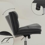 Elle Decor Gracie Criss-Cross Wide Office Chair, Black - Image 5