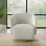 Henredon Murphy Light Grey Fabric Swivel Chair - Image 3