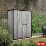 Keter Storm Grey Signature Alto 4ft 6 x 2ft 4 (1.4 x 0.7m) 1,415 Litre Vertical Storage Shed with Shelves