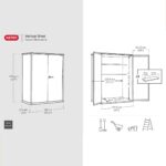 Keter Storm Grey Signature Alto 4ft 6 x 2ft 4 (1.4 x 0.7m) 1,415 Litre Vertical Storage Shed with Shelves - Image 2