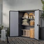 Keter Storm Grey Signature Alto 4ft 6 x 2ft 4 (1.4 x 0.7m) 1,415 Litre Vertical Storage Shed with Shelves - Image 4