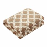 Monte and Jardin Printed Velvet Throw in Taupe Geo, 152 x 177 cm - Image 2