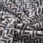 Monte and Jardin Printed Velvet Throw in Grey Herringbone, 152 x 177 cm - Image 3