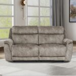 Oscar Grey Fabric Power Reclining Large 2 Seater Sofa with Power Headrest - Image 3