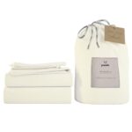 Panda Signature+ Bamboo Lyocell 320 Thread Count Bedding Set in 4 Sizes, Cream - Image 6