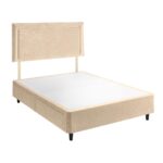 Silentnight Velvet 4 Drawer Divan Base with Malvern Headboard in Almond in 3 Sizes - Image 5