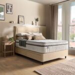 Silentnight Velvet 4 Drawer Divan Base with Malvern Headboard in Almond in 3 Sizes - Image 6