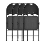 Star Elite High Back Padded Fabric Folding Chairs, 4 Pack - Image 4