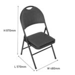 Star Elite High Back Padded Fabric Folding Chairs, 4 Pack - Image 2