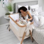 Tutti Bambini CoZee Air Bedside Rocking Crib, Walnut and Ecru - Image 3