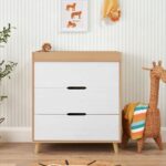 Tutti Bambini Fika 4 Piece Nursery Set with Sprung Mattress, White and Light Oak - Image 4