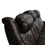 Valencia Tuscany Row of 5 Brown Leather Power Reclining Home Theatre Seating - Image 5
