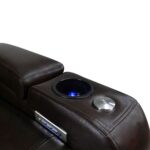 Valencia Tuscany Row of 5 Brown Leather Power Reclining Home Theatre Seating - Image 6