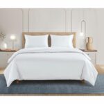 Welhome 500 Thread Count Lyocell Cotton Blend Duvet Set in White, Double