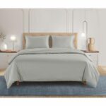 Welhome 500 Thread Count Lyocell Cotton Blend Duvet Set in Silver, King