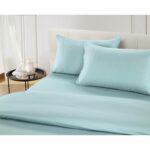 Welhome 500 Thread Count Lyocell Cotton Blend Duvet Set in Blue, King - Image 3