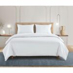 Welhome 500 Thread Count Lyocell Cotton Blend Duvet Set in White, King