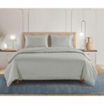 Welhome 500 Thread Count Lyocell Cotton Blend Duvet Set in Silver, Double