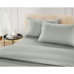 Welhome 500 Thread Count Lyocell Cotton Blend Duvet Set in Silver, Double - Image 3