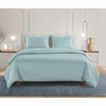 Welhome 500 Thread Count Lyocell Cotton Blend Duvet Set in Blue, King